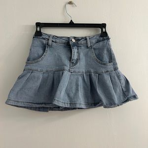 Y2K denim mini skirt